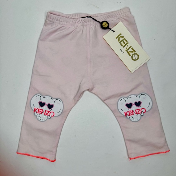 NWT KENZO Baby Elephant Logo 2 Piece Set Top Leggings Pink Reversible Size 3M - Picture 10 of 16